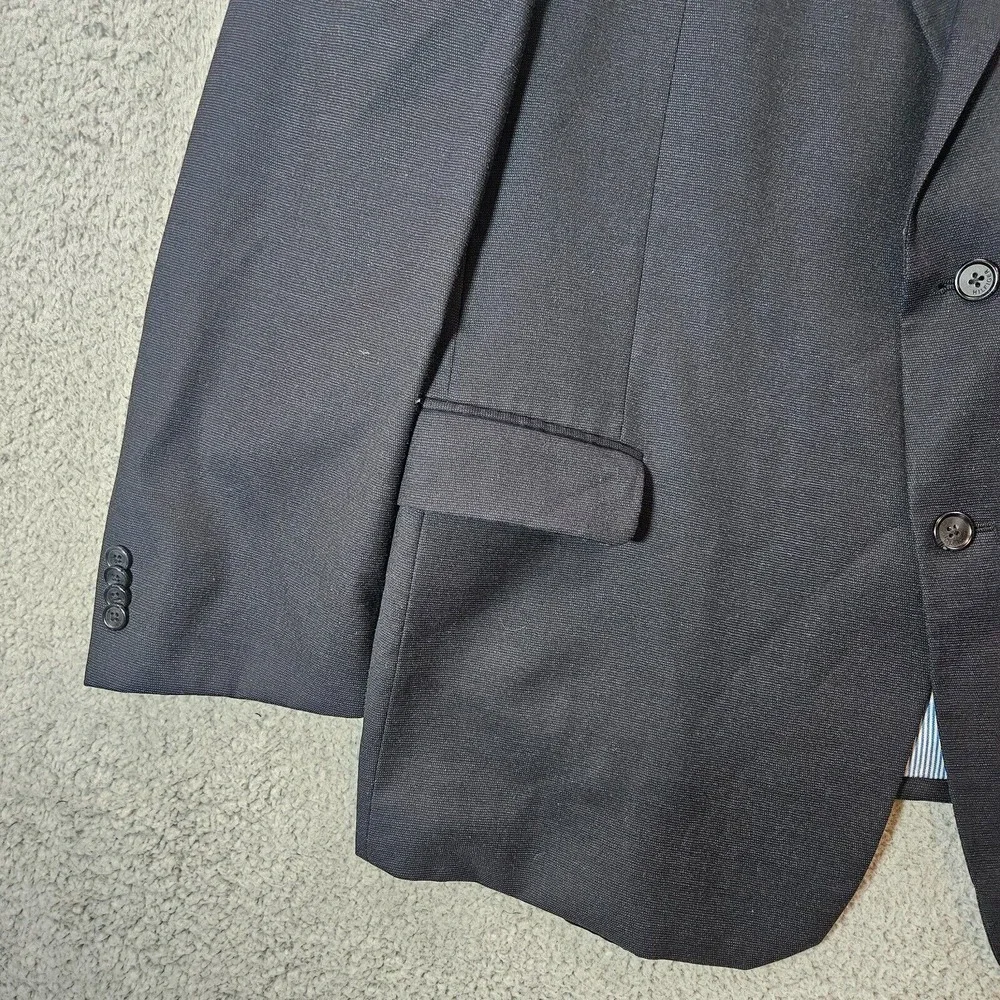 Tommy Hilfiger Suit Blazer Sport Coat Men 48R Wool 2-Button Textured‎ Black - Picture 7 of 16
